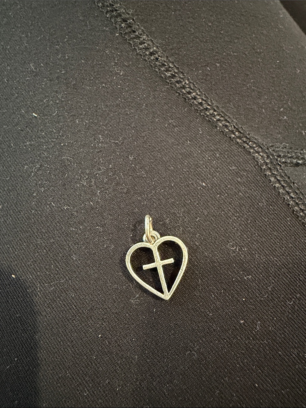 Retired James Avery Silver Heart Cross charm